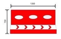 Rotational Moulding Products Road Barrier 1350x750mm 3 سوراخ